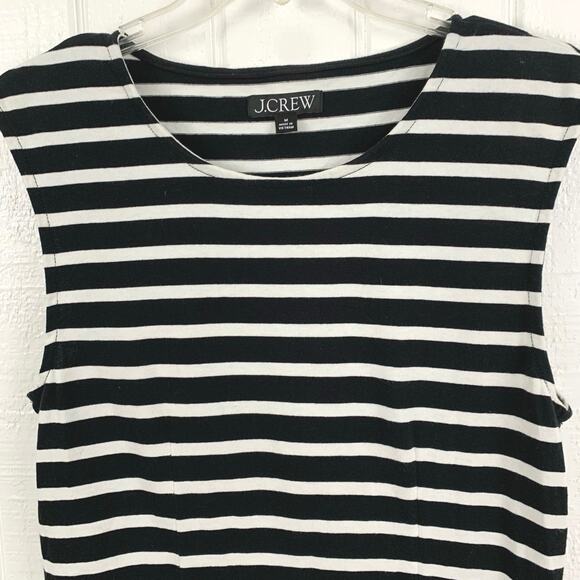 J.Crew Women Dress Midi Sleeveless Nautical Preppy Striped Summer Coastal Medium - Picture 2 of 8